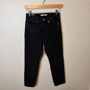 Levi's Premium Black Wegie Straight Button Fly Jeans Women's Size 25